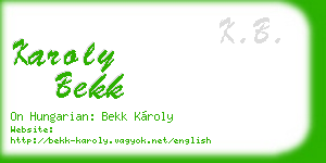 karoly bekk business card