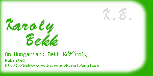 karoly bekk business card